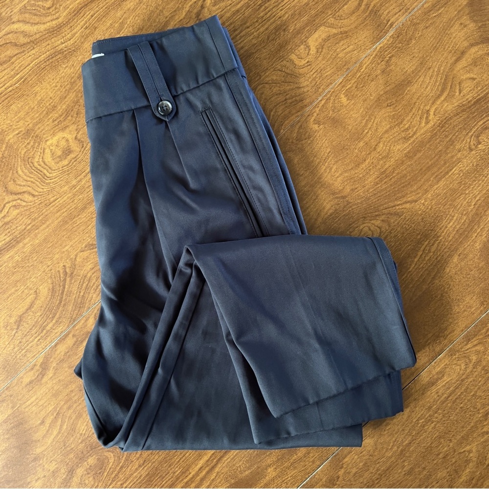 REISS Women’s Soft Black Formal Hi Rise Pleated Ankle Capri Pants Size 0